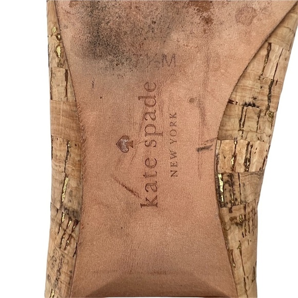 Kate Spade Orange Elina Cork Cap Pointed Toe Flats Size 7 1/2 Women’s - Picture 2 of 7